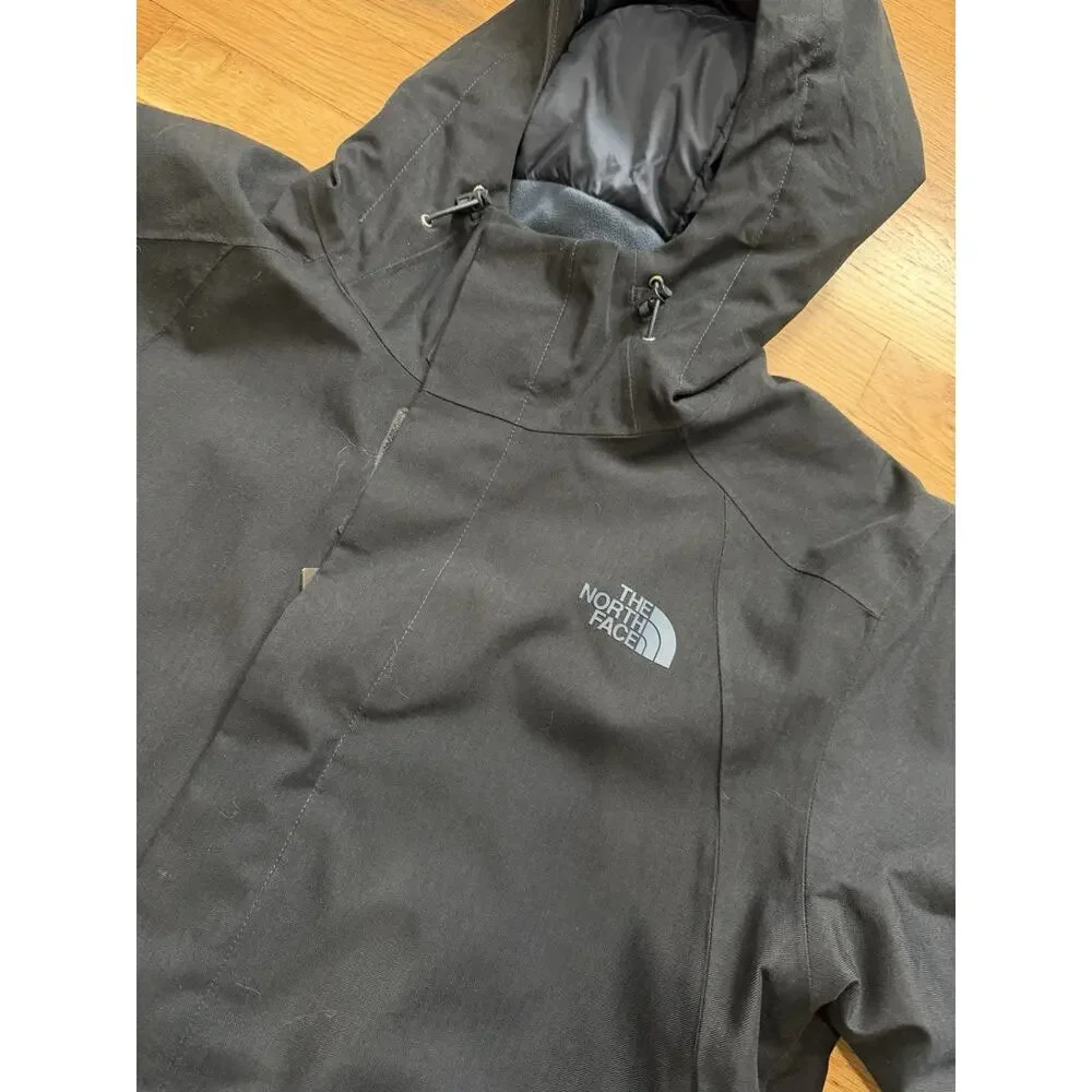 The North Face Jacket Softshell Navy Blue Zip Pockets Logo Fleece Lined Size L